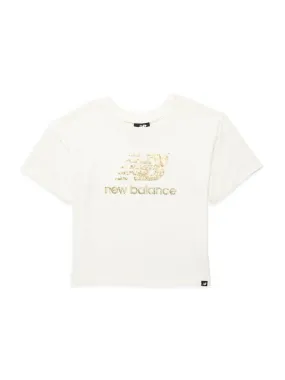 New Balance Girls Logo T-Shirt, White