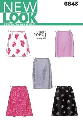 Newlook Pattern 6843 Misses Skirts