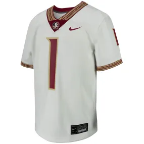 Nike Kid's Florida State Seminoles 2024 #1 Replica Football Jersey - White