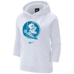 Nike Women's Turquoise Seminole Logo Varsity Hood - White