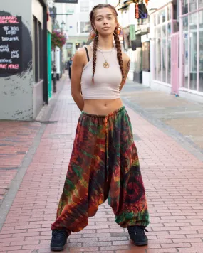 Ninja Tie Dye Spiral Harem Pants Unisex