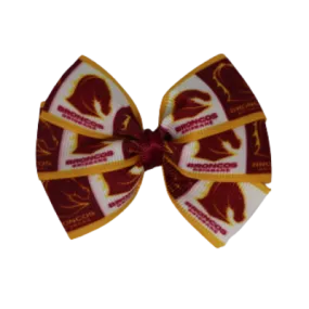 NRL Brisbane Broncos Bella Hair Bow Clip - Design 2