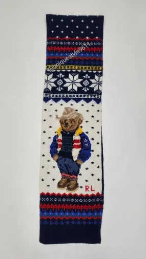 Nwt Polo Ralph Lauren Wool Blend Teddy Bear Scarf