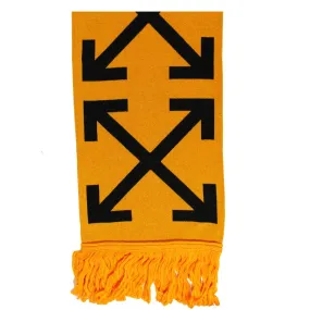 Off-White Scarf Orange Arrow Logo Design Wool Blend Shawl - BLACK FRIDAY SALE