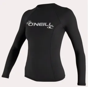 O'neill Women's Basic UPF 50  L/S Rash Guard BLK