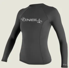 O'neill Women's Basic UPF 50  L/S Rash Guard Graphite