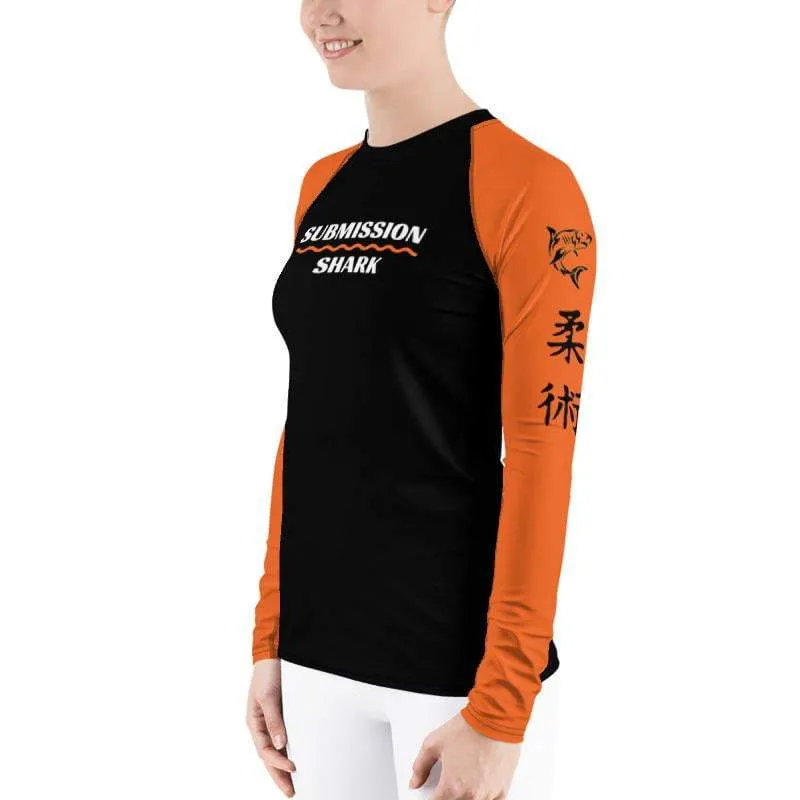 Orange SS Premium Standard ~ Women's Rash Guard