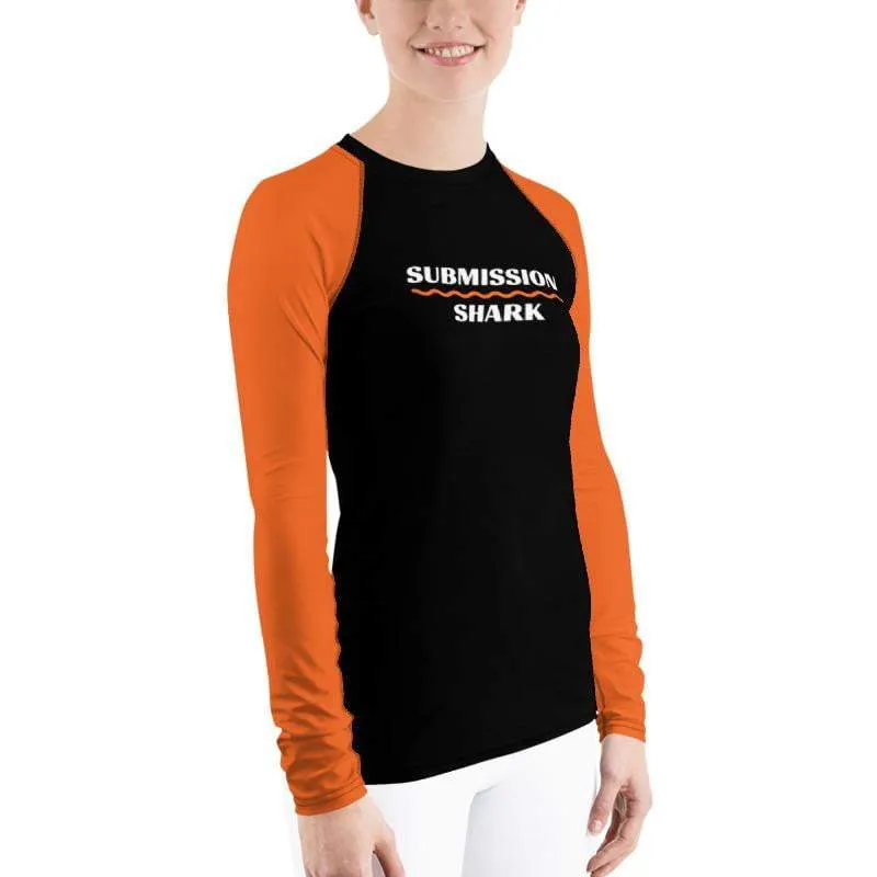 Orange SS Premium Standard ~ Women's Rash Guard