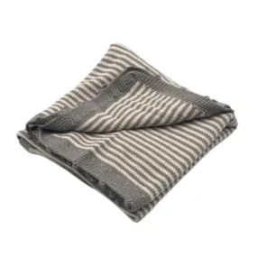 Organic Baby Blanket, Grey Stripe