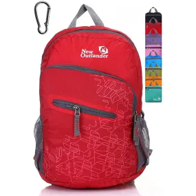 Outlander Ultra Lightweight Packable Water Resistant  Travel Hiking Backpack | Red