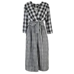 Outlet - Bump&Milk Teresita Organic Cotton Wrap Dress - Black checkered