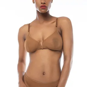 Ownbrown: Plunge V Wire Mesh Bra - Bintu