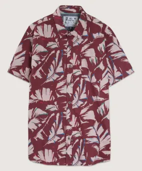 Oxblood Red Havana Leaves Shirt