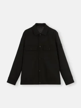 Padded wool Overshirt with Anti-Drop GHOST - Black