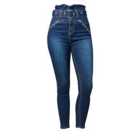 Paper Bag High Waist Skinny Jeans