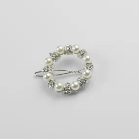 Pearl Crystal Circle Clip