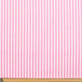 Pink Small Stripe Cotton Print