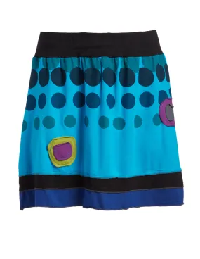 Polka Dot A-Line Viscose Skirt