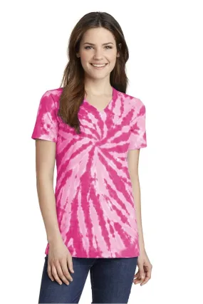 Port & Company ®  Ladies Tie-Dye V-Neck Tee.  LPC147V