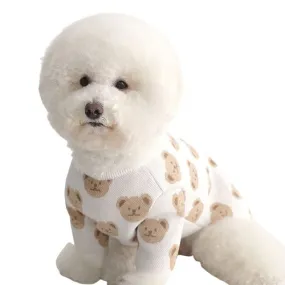 Pup Print Cotton Dog Sweater