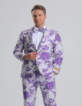 Purple Prom Suit - Purple Prom Outfit - Purple Prom Floral Tuxedo