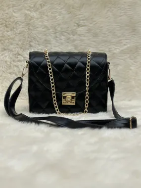 Pyramid Black Crossbody Bag