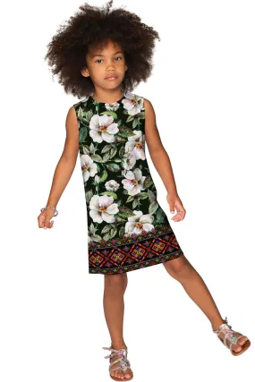 Queen of Flowers Adele Elegant Sleeveless Shift Dress - Girls