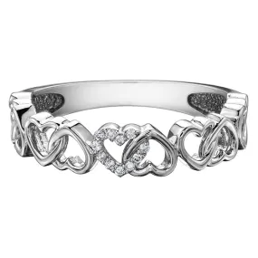 "HEART OF MY HEART" STACKABLE  DIAMOND HEART BAND