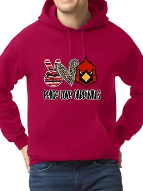 "Love Peace Cardinals" Pullover Hoodie-Youth