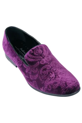 "Marcel" Purple Velvet Frederico Leone Tuxedo Shoes