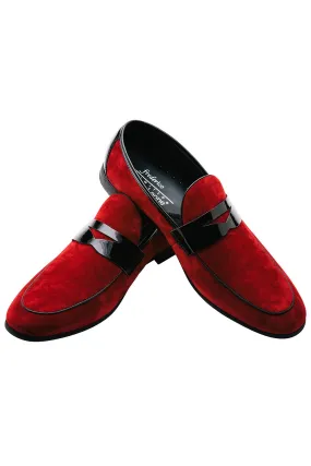 "New Yorker" Red Suede Frederico Leone Tuxedo Shoes