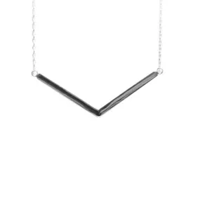 "Vendetta" Sterling Silver V Bar Pendant Necklace