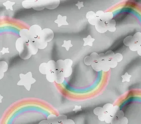 Rainbow Cloud Patterned Children's Fabric SCB-246