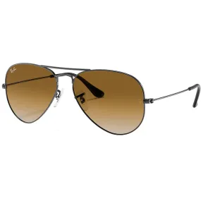 Ray-Ban Aviator Gradient Sunglasses - Polished Gunmetal/Light Brown