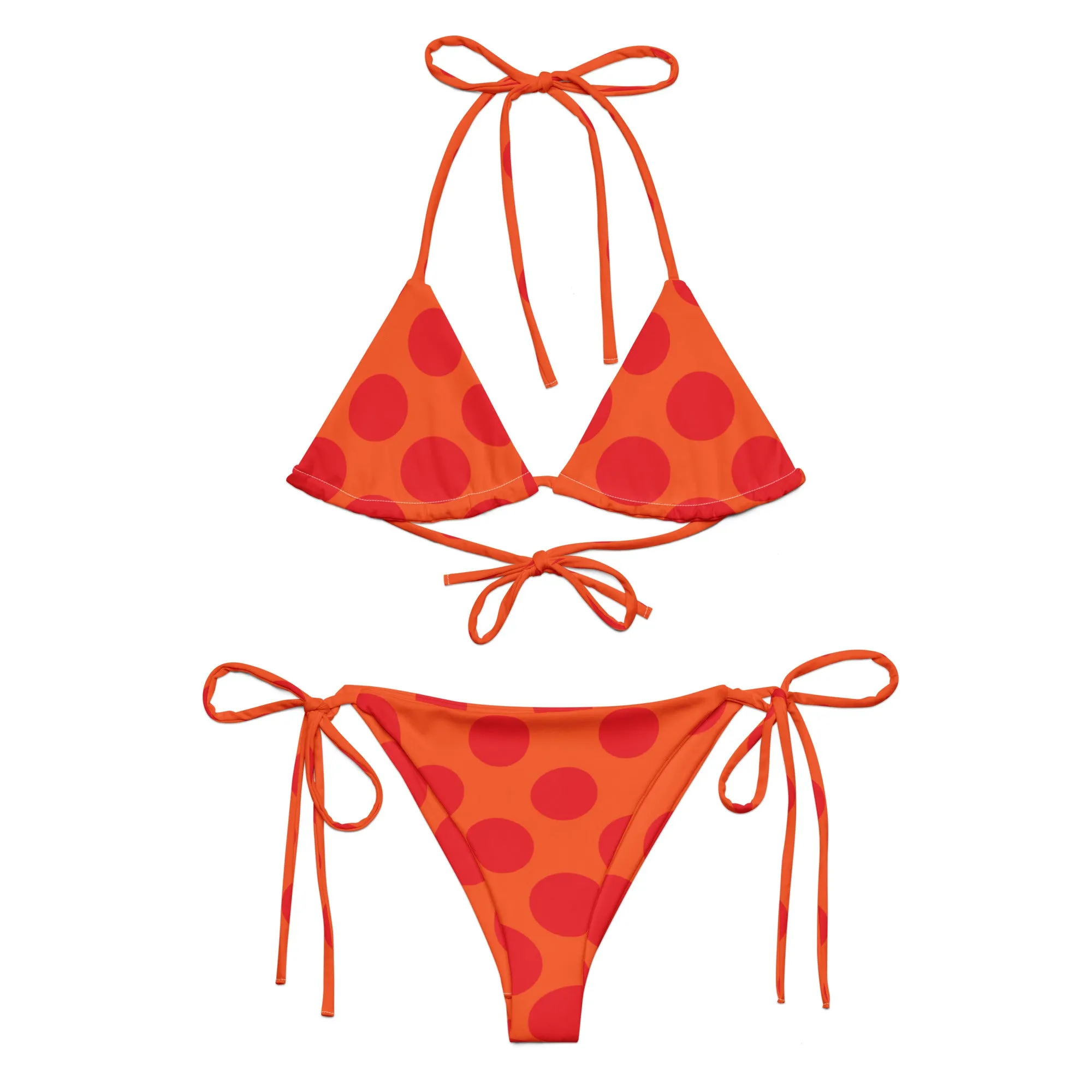 Red Checkered String Bikini by Dumbbells and Hotels