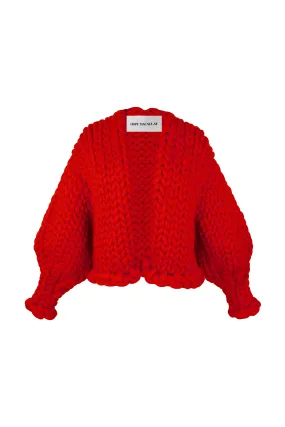 Red Colossal Knit Cardigan