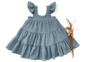 Regina Dress Dusty- Blue