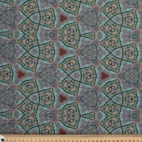 Retro Series Kaleidoscope Green Cotton Prints