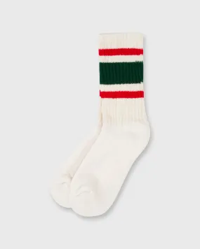 Retro Stripe Socks in Green/Red