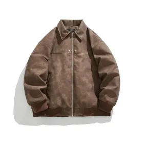 Retro Suede Lapel Cotton Jacket