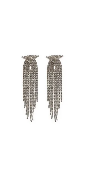 Rhinestone X Waterfall Earrings