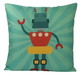 Robot | Teal |  Fun Gifts | Pillow Cover | Home Decor | Throw Pillows | Happy Birthday | Kids Room Decor | Kids Room | Room Decor