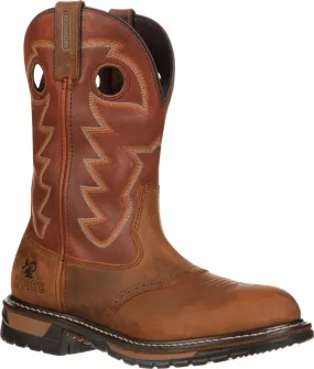 Rocky Original Ride Men's Branson Saddle Roper Waterproof Western Boots Fq0002775 In Brown