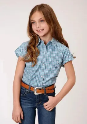 Roper Purple Sage (Blue) - Girl's Western Snap Shirts