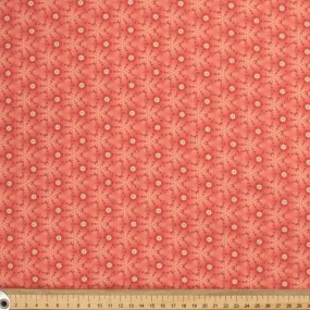 Ruby Red Collection #11 Coral Geometric Floral Cotton Prints