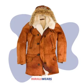 RW Authentic Sheepskin Women’s Beige Shearling Sherpa Leather Coat