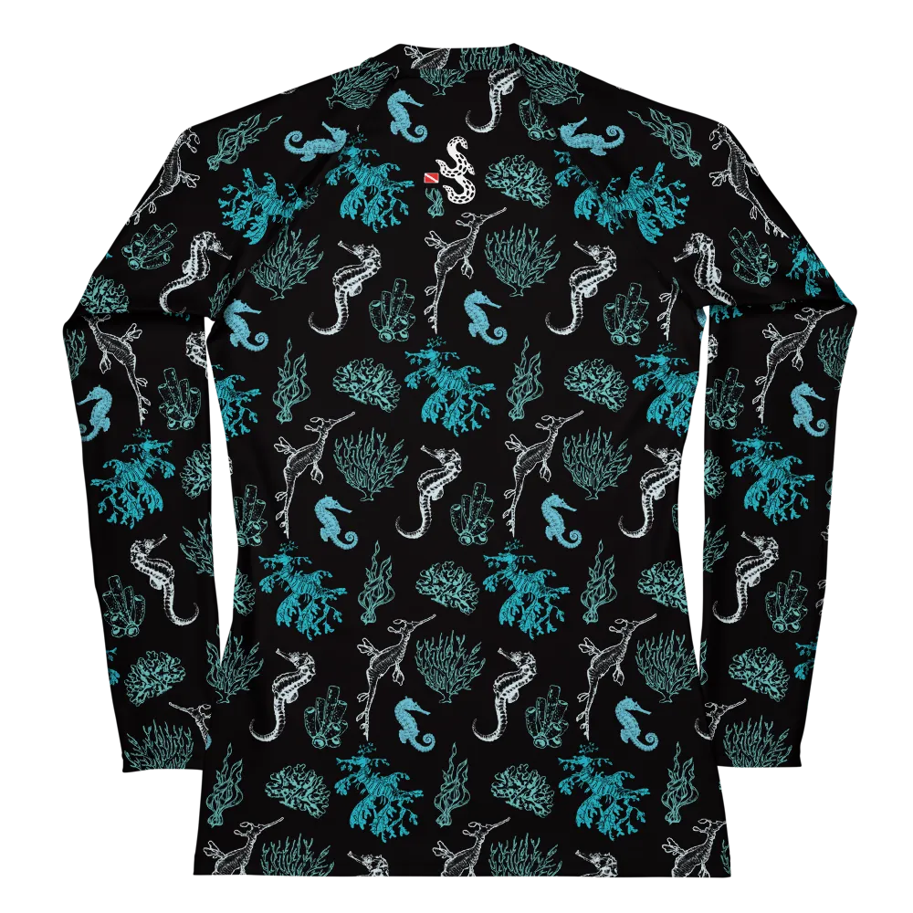 Salty Seahorse and Sea Dragon Women's Rash Guard (Warehouse)