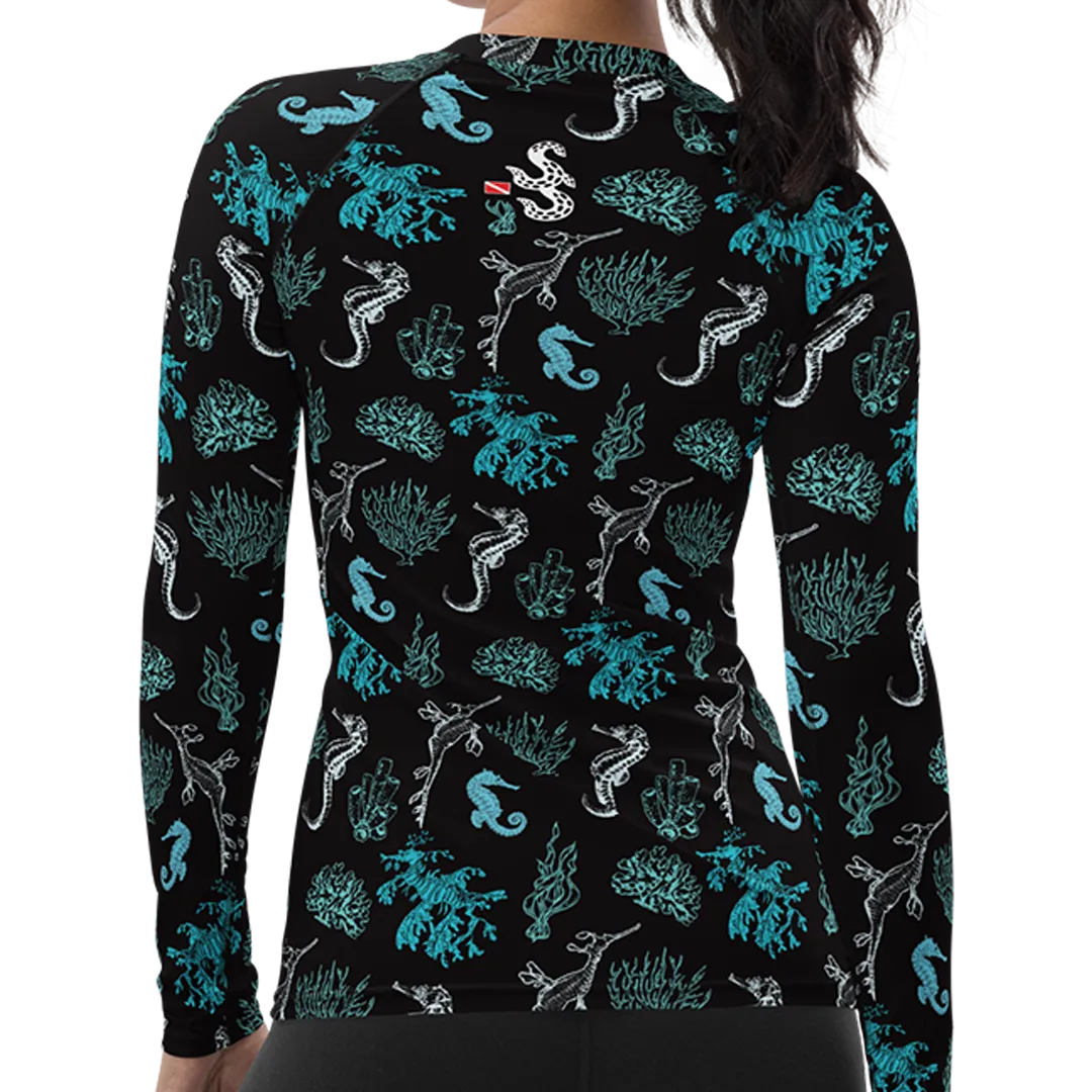 Salty Seahorse and Sea Dragon Women's Rash Guard (Warehouse)