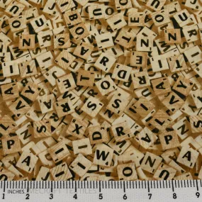 Scrabble Letters Cotton Print