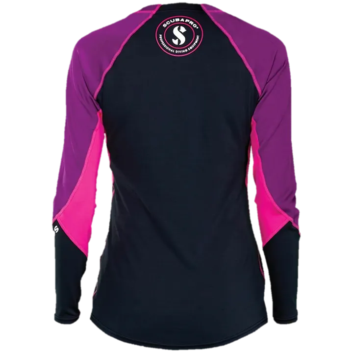 ScubaPro Jewel Rash Guard Womens, C-Flow, Long Sleeve (UPF50) - Pink/Purple